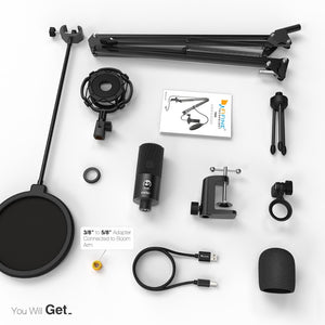 Studio Condenser USB Computer Microphone Kit